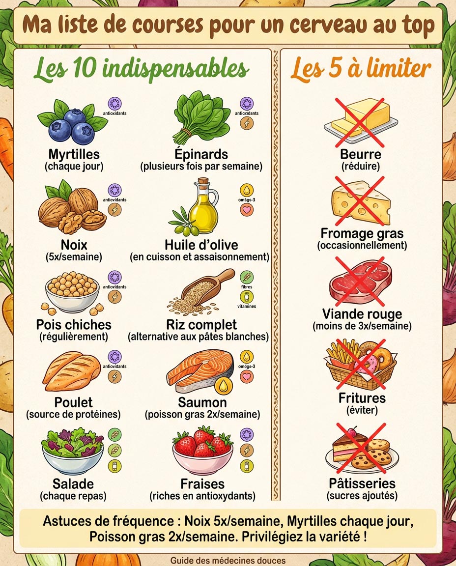 Le liste de courses du régime MIND
