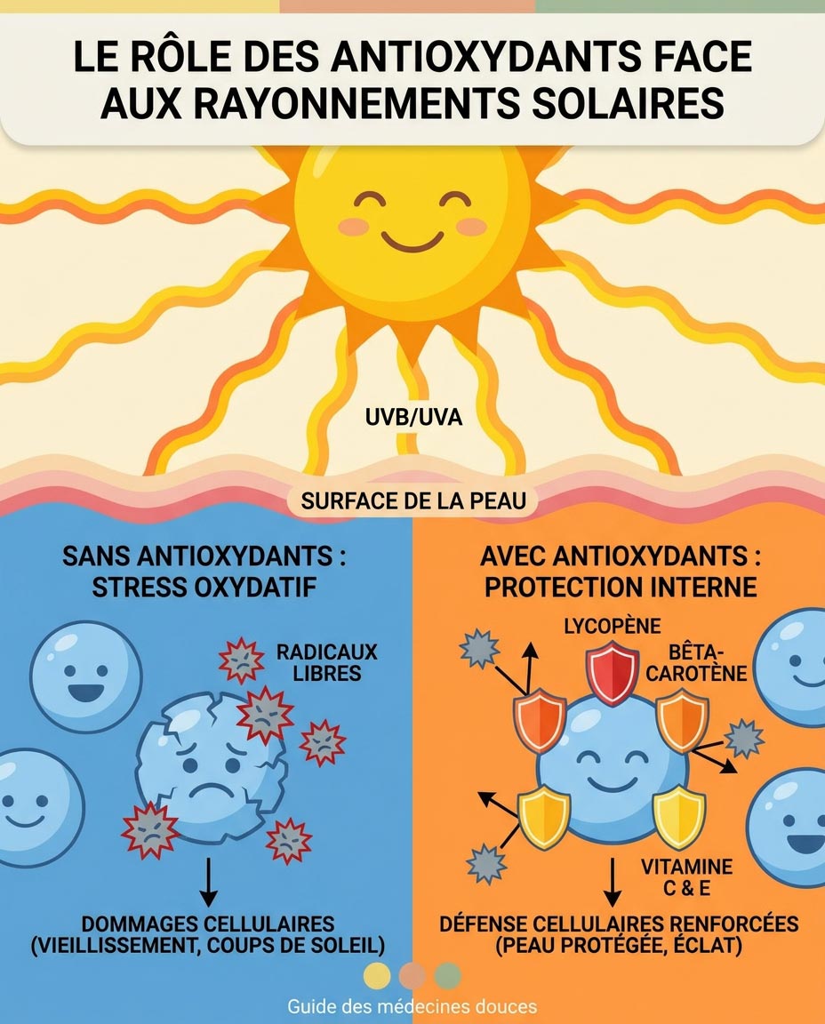 Le rôle des antioxydants face aux rayonnements solaires