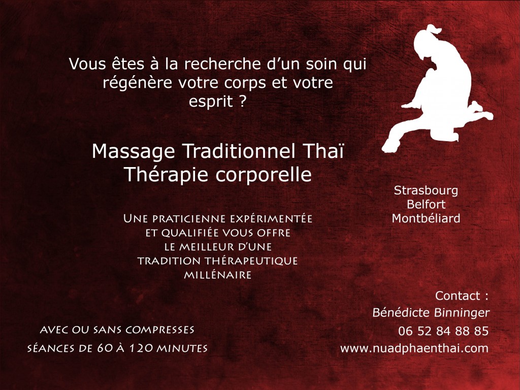 Massage traditionnel thaï, abdominal, myofascial et réflexologie plantaire dans le 67 Bas-Rhin à Strasbourg