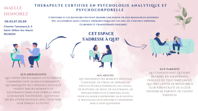Thérapeute certifiée en psychologie analytique et psychocorporelle dans le 974 la Réunion à Saint-Gilles les Hauts