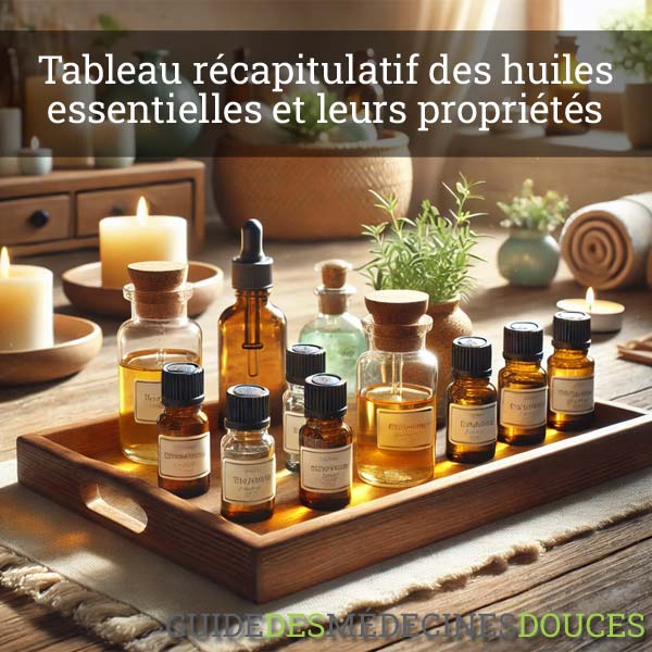 Tableau récapitulatif des huiles essentielles et leurs propriétés