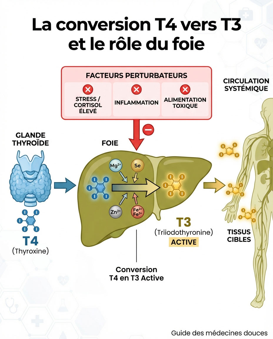 La conversion T4 vers T3 et le rôle du foie