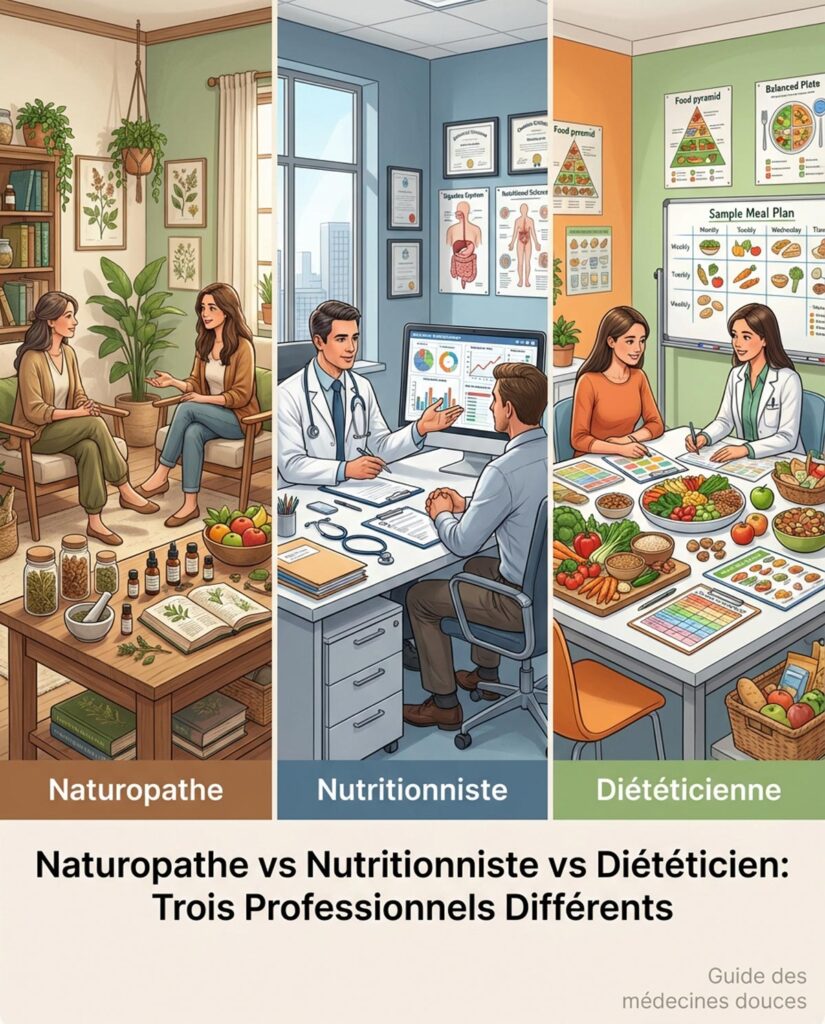 Quelle est la différence entre un naturopathe, un nutritionniste et un diététicien ?