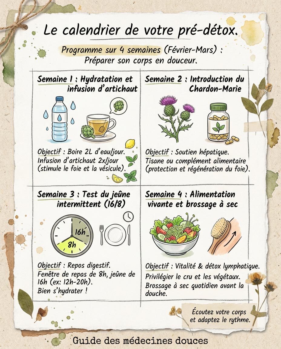 Le calendrier de votre pré-détox