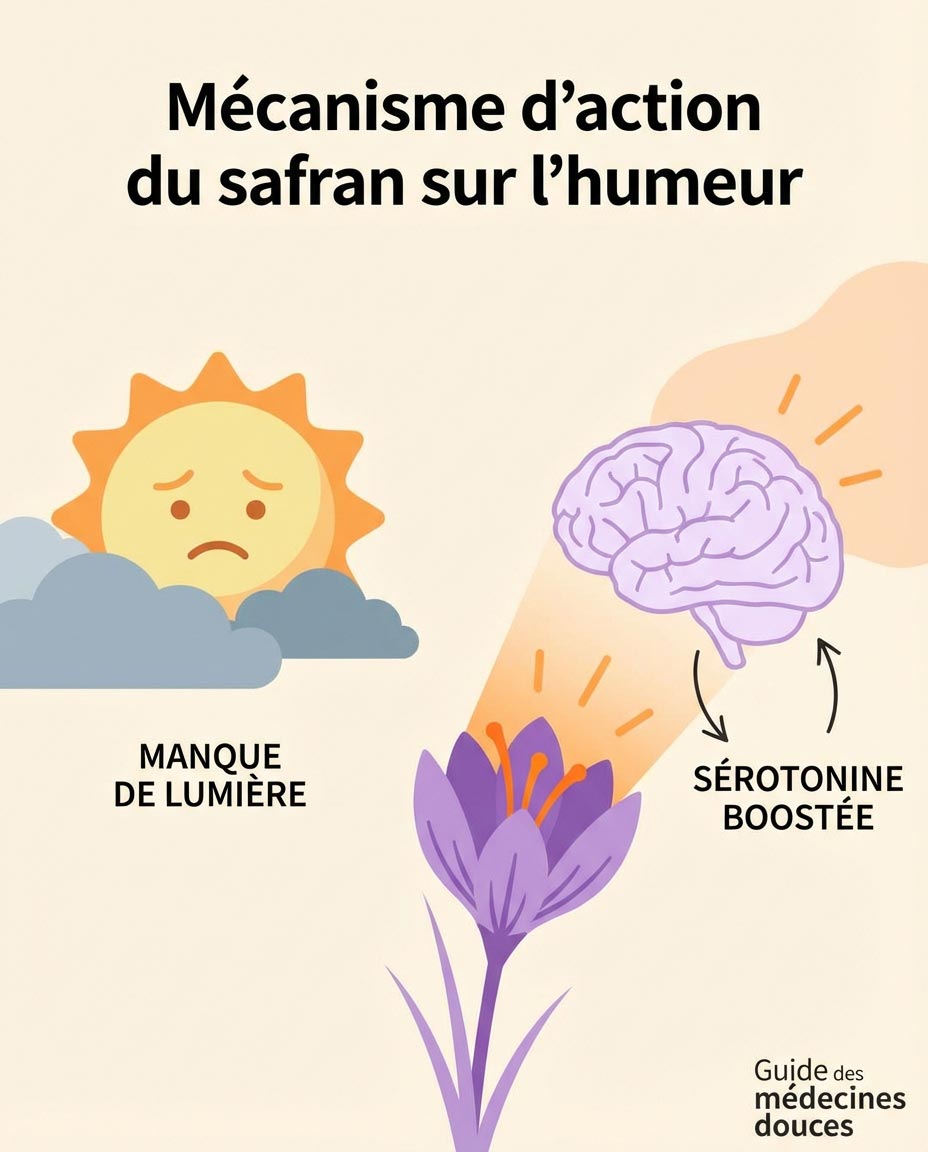 Mécanisme d'action du safran sur l'humeur