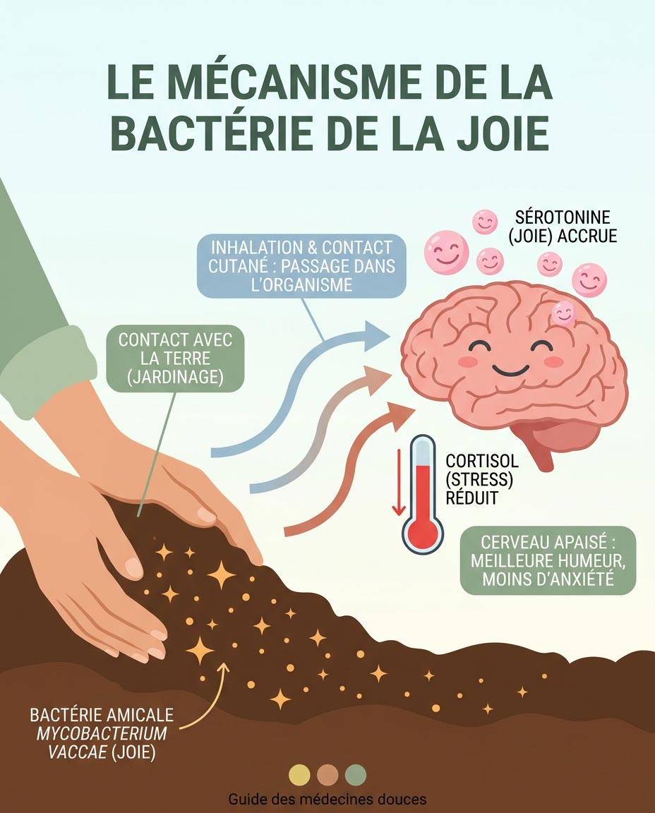 Le mécanisme de la bactérie de la joie