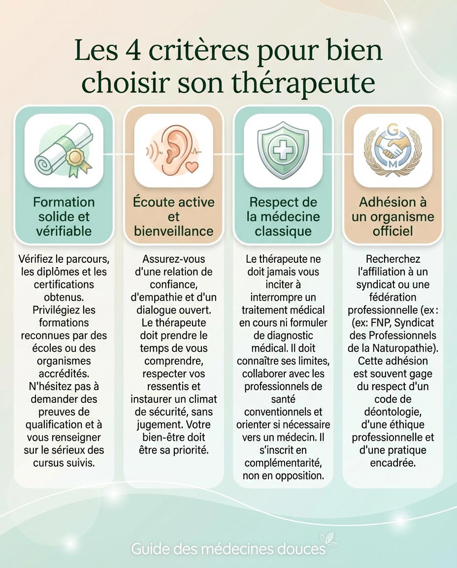 Les 4 critères pour bien choisir son thérapeute