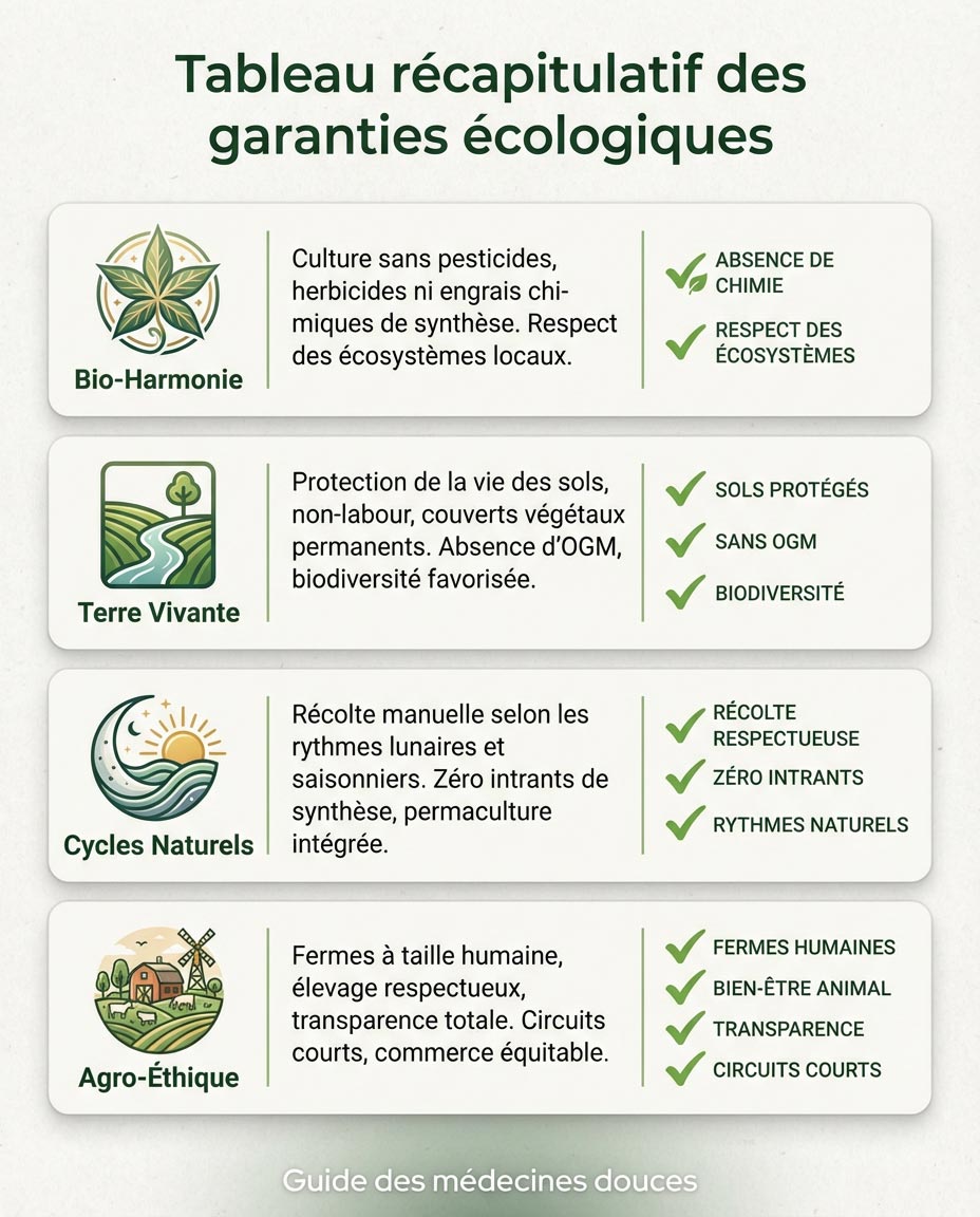 Tableau récapitulatif des garanties environnementales