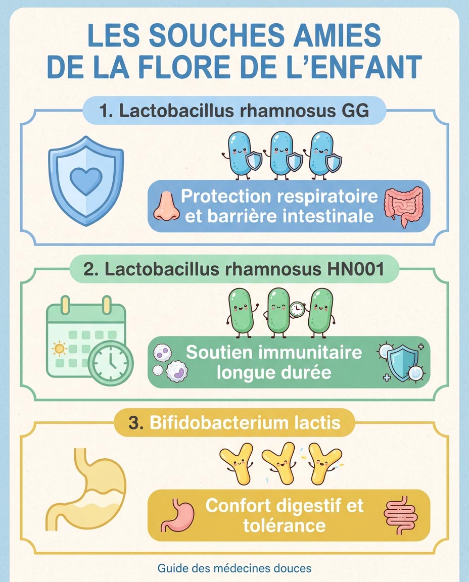Les souches amies de la flore de l'enfant